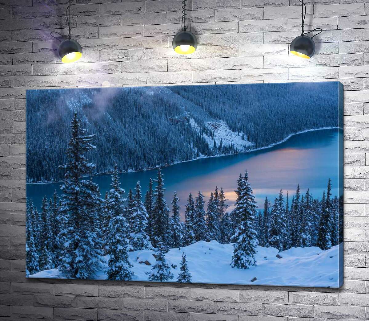 

Картина ArtPoster Зимний вечер опускается на горное озеро 100x67 см Модуль №1