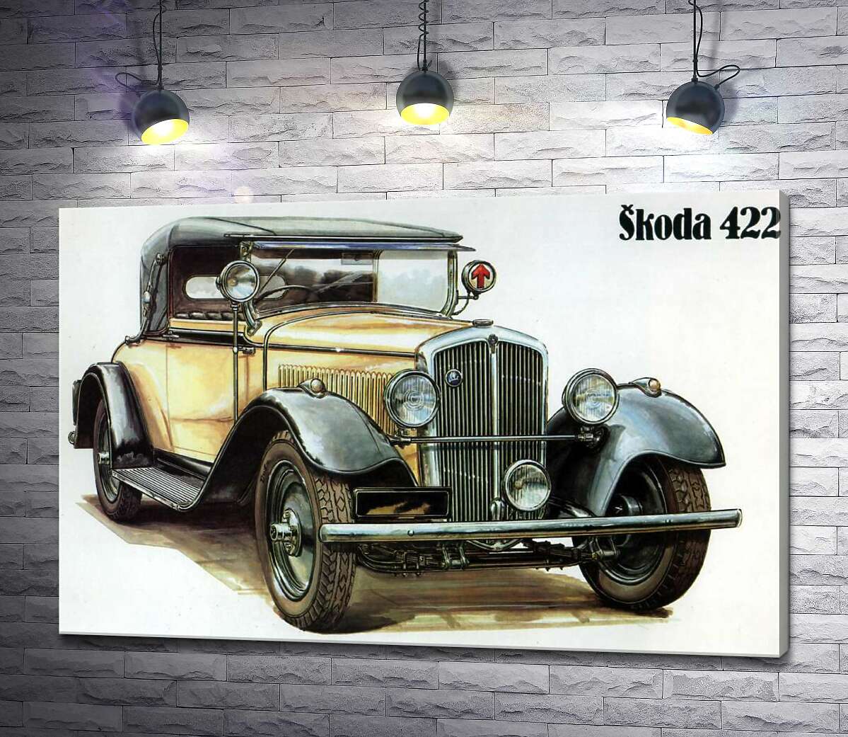 

Картина ArtPoster Желтый ретро-автомобиль Skoda 442 100x66 см Модуль №1