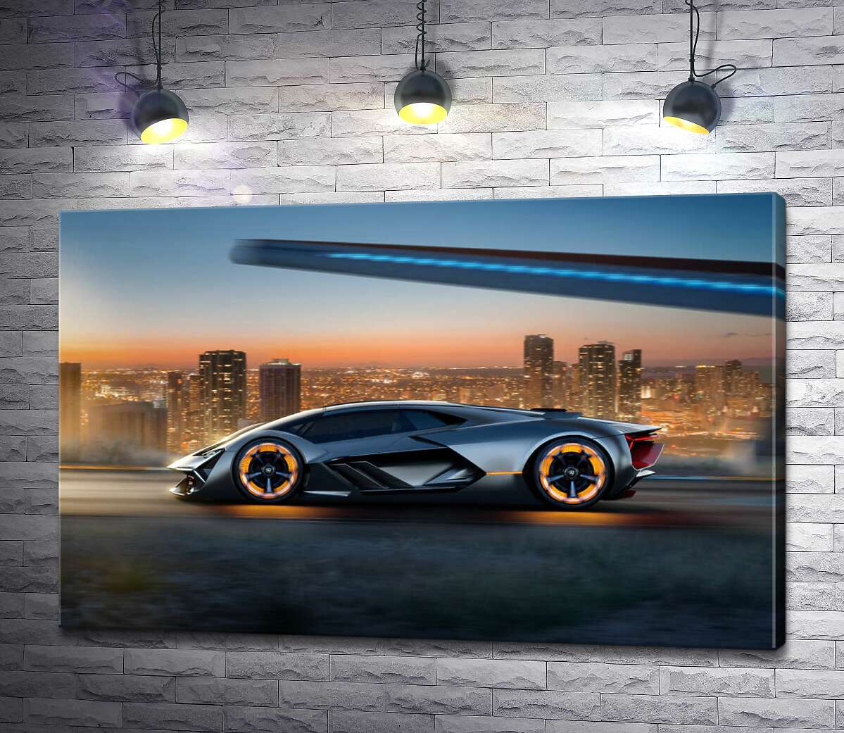 

Картина ArtPoster Инновационная модель электромобиля Ламборгини (Lamborghini Terzo Millennio) 100x65 см Модуль №1