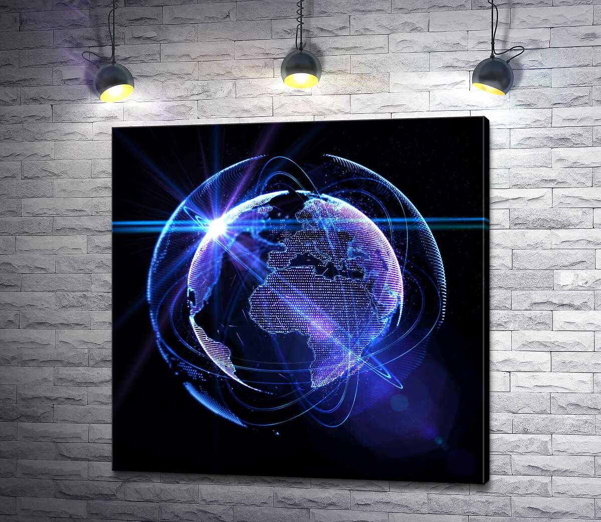 

Картина ArtPoster Информационные потоки покрыли планету Земля 100x100 см Модуль №1