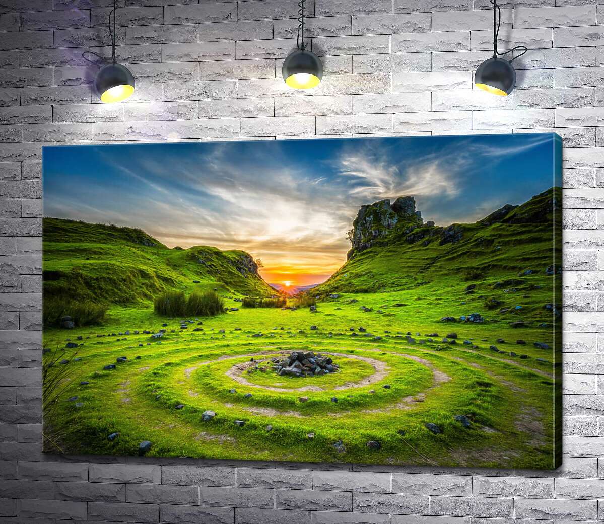 

Картина ArtPoster Загадочные круги на изумрудной траве в долине Фей (The Fairy Glen) 130x87 см Модуль №1