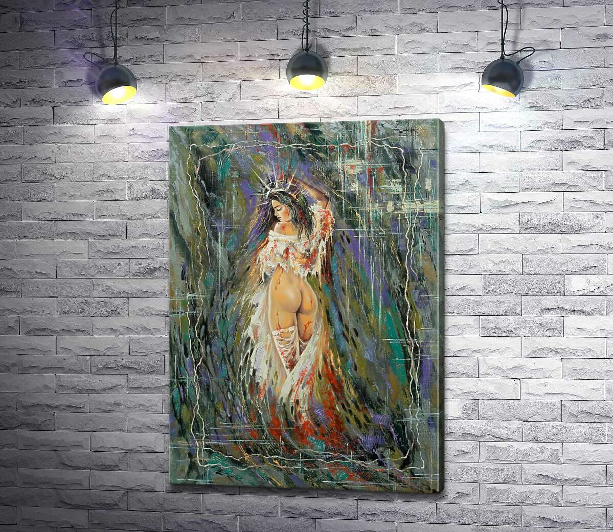 

Картина ArtPoster Капли крови стекают по обнаженному телу девушки 100x141 см Модуль №1