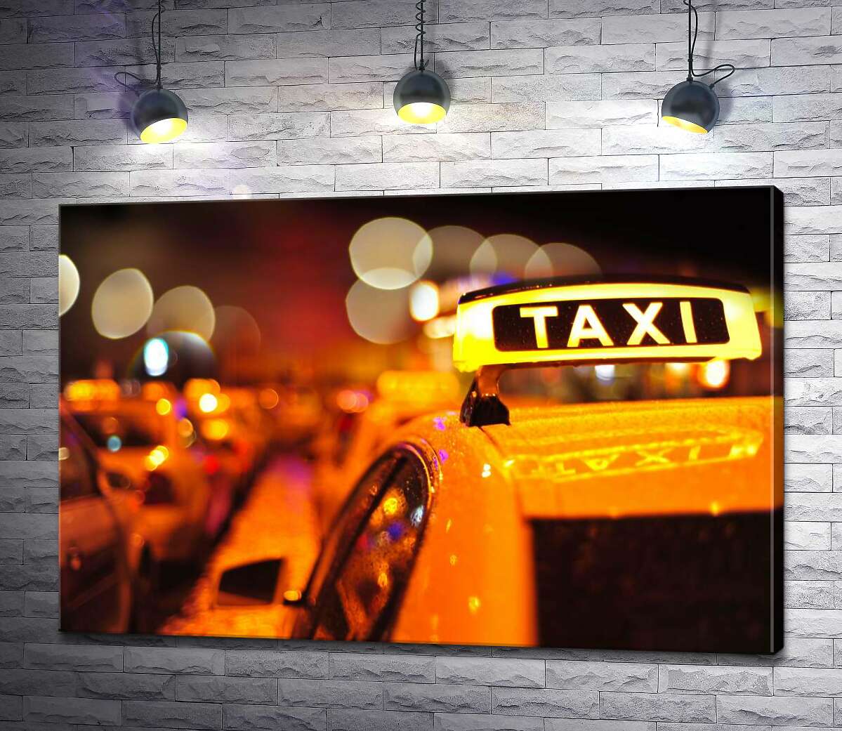 

Картина ArtPoster Желтый маячок "Taxi" на крыше автомобиля 130x86 см Модуль №1