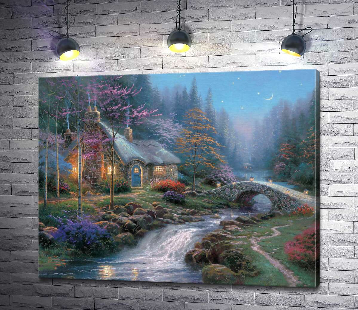 

Картина ArtPoster Коттедж в сумерках (Twilight cottage) - Томас Кинкейд (Thomas Kinkade) 130x104 см Модуль №1