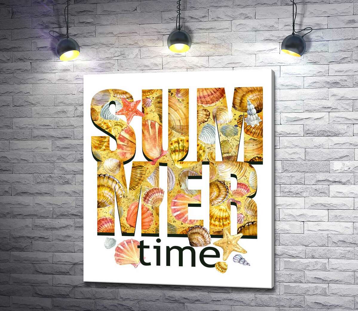 

Картина ArtPoster Надпись "summertime" усыпана морскими ракушками 100x118 см Модуль №1