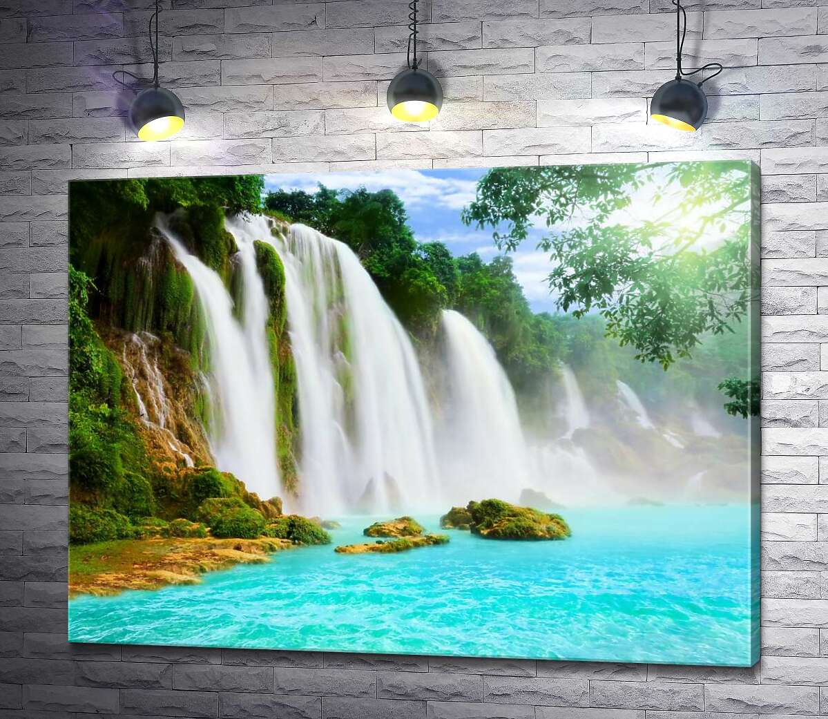 

Картина ArtPoster Небесно-голубые воды поглощают силу бурных водопадов 100x75 см Модуль №1