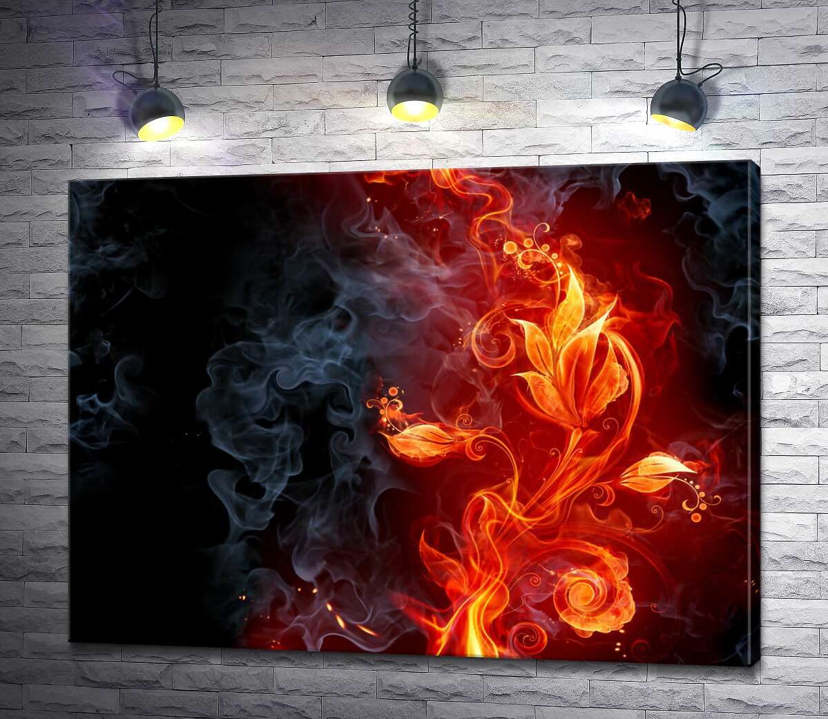 

Картина ArtPoster Огненный цветок в дымовой завесе 100x75 см Модуль №1