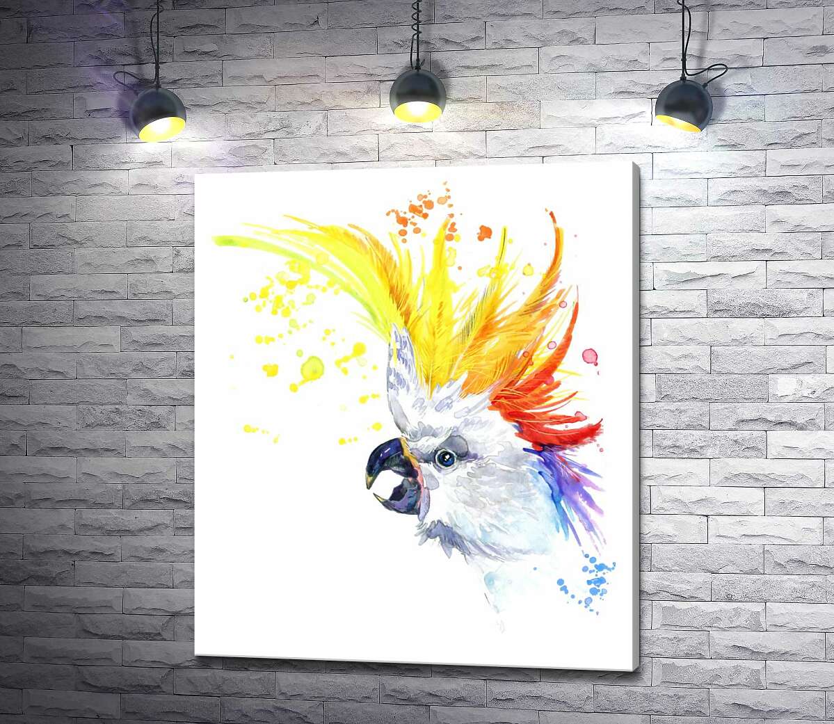 

Картина ArtPoster Попугай какаду с цветной челкой 130x154 см Модуль №1