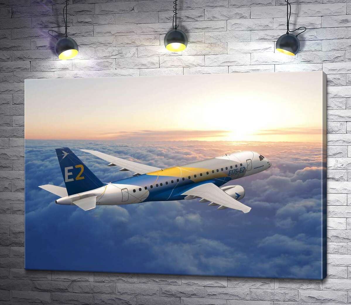

Картина ArtPoster Полет бразильского самолета Embraer E-Jet E2 над бескрайним облачным пространством 100x71 см Модуль №1