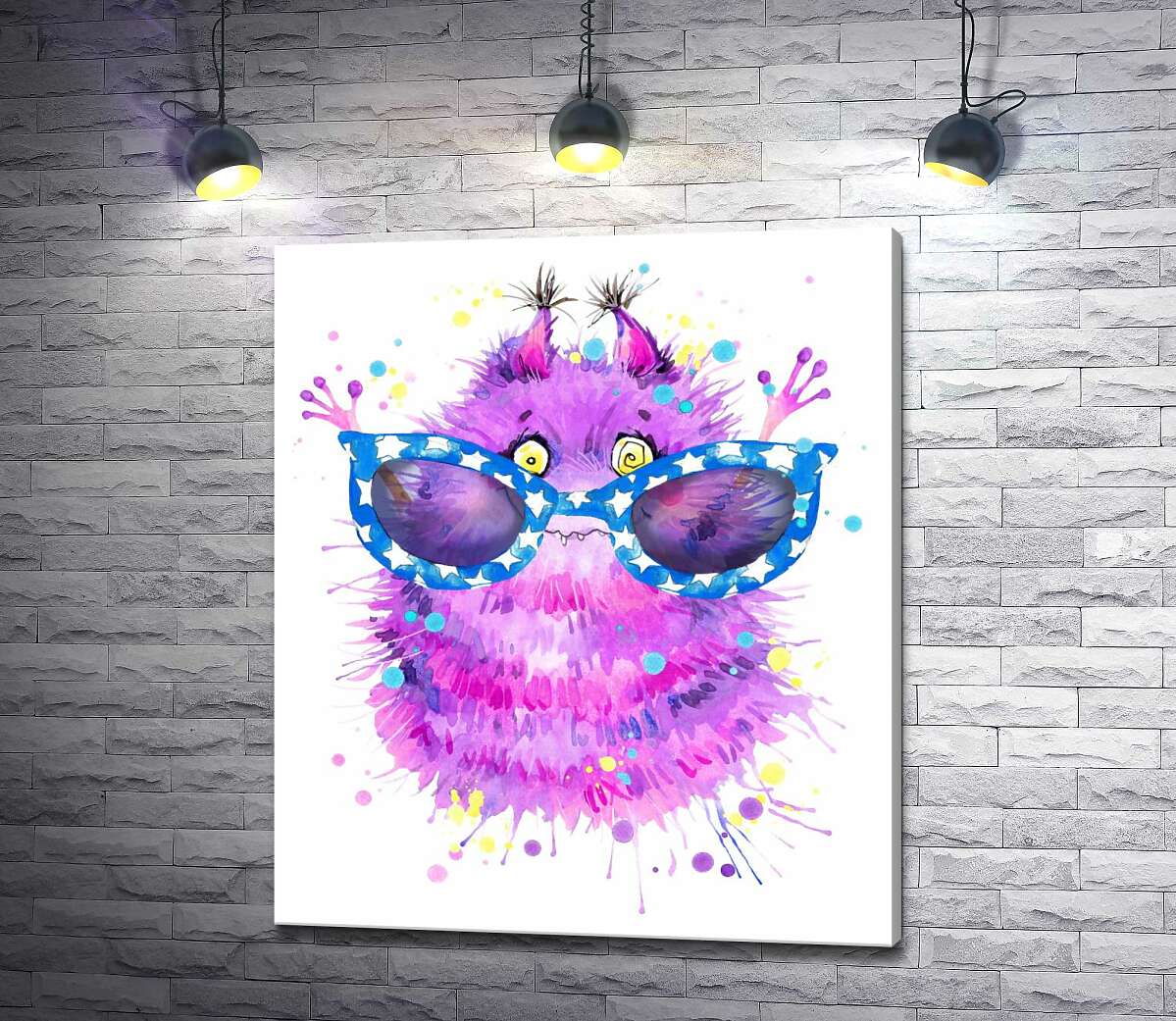 

Картина ArtPoster Пушистый фиолетовый монстр в больших синих очках 130x154 см Модуль №1