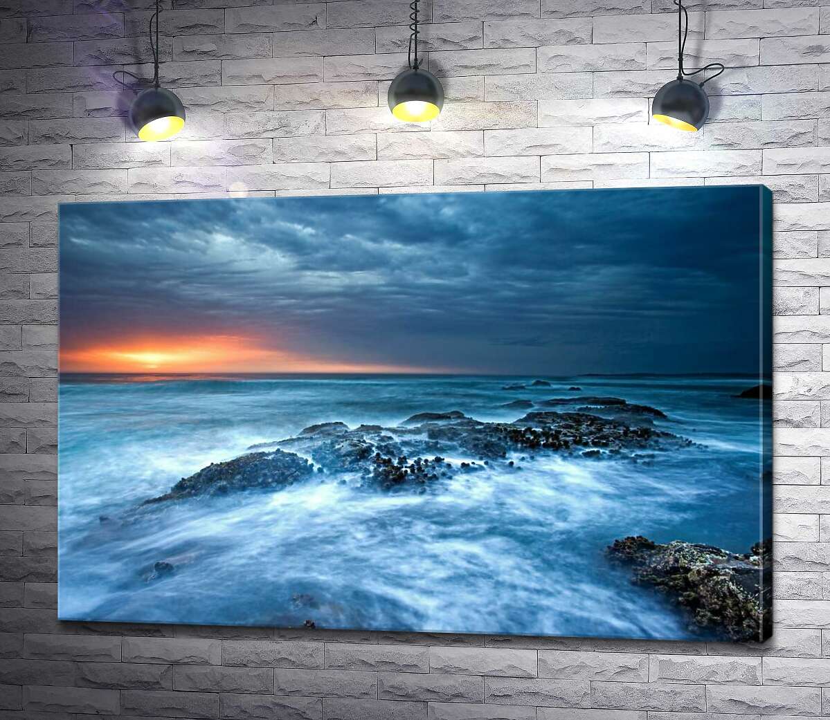 

Картина ArtPoster Пламенный закат тонет в волнах ледяного моря 130x86 см Модуль №1