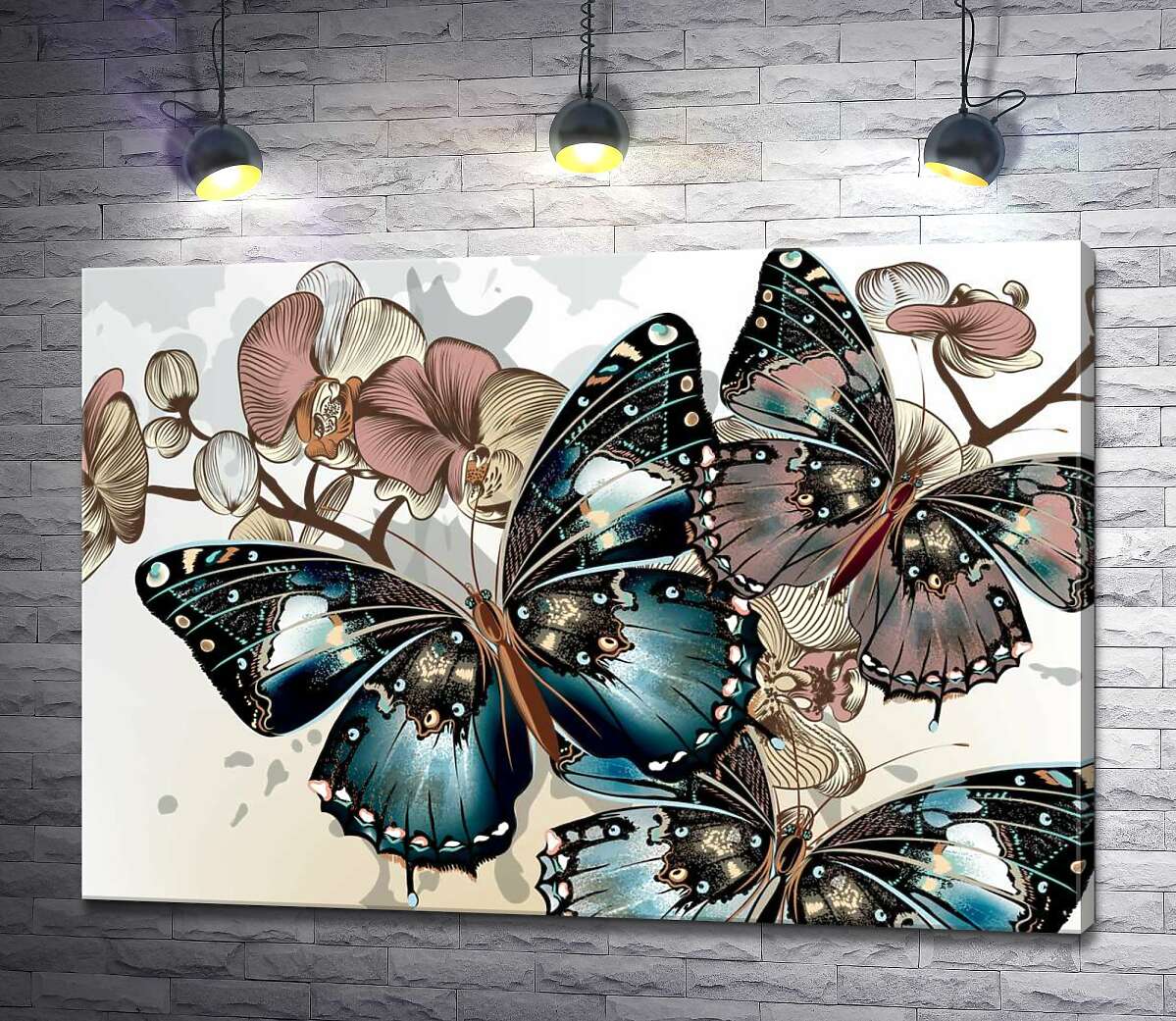 

Картина ArtPoster Пастельная гармония бабочек и орхидей 100x70 см Модуль №1