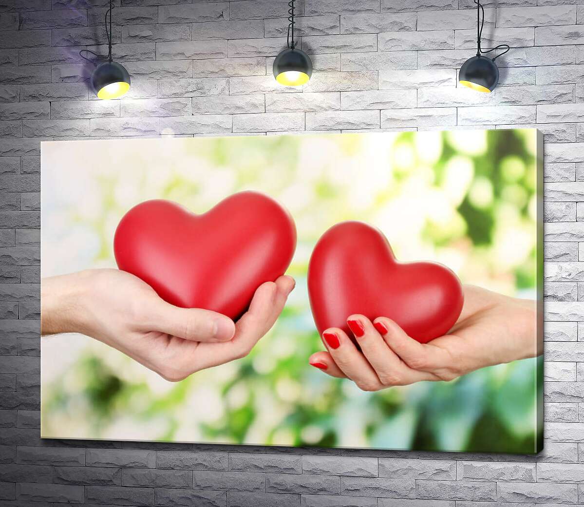 

Картина ArtPoster Подарки сердец в руках влюбленных 130x87 см Модуль №1