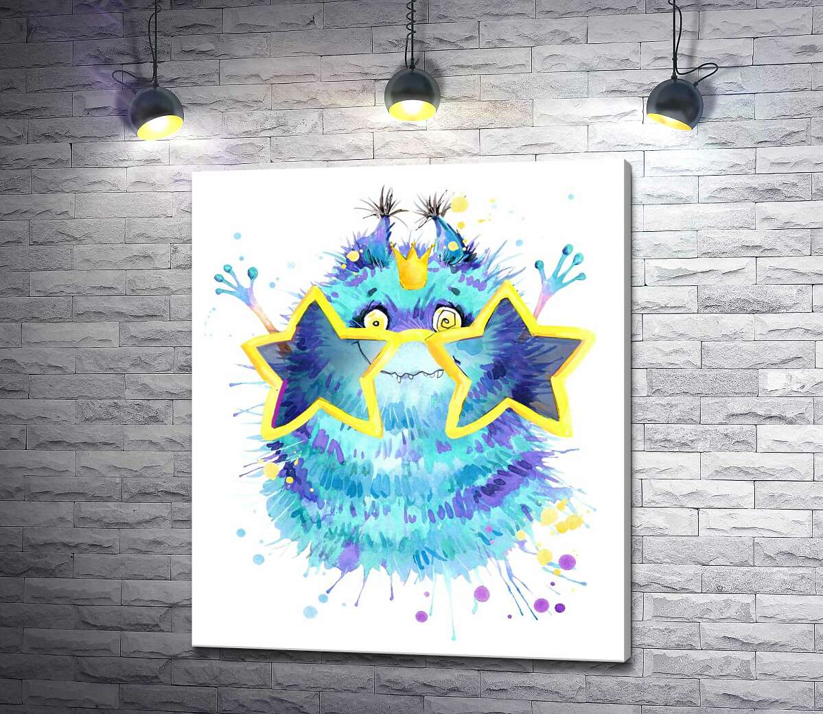 

Картина ArtPoster Пушистый голубой монстр в звездных очках 130x154 см Модуль №1