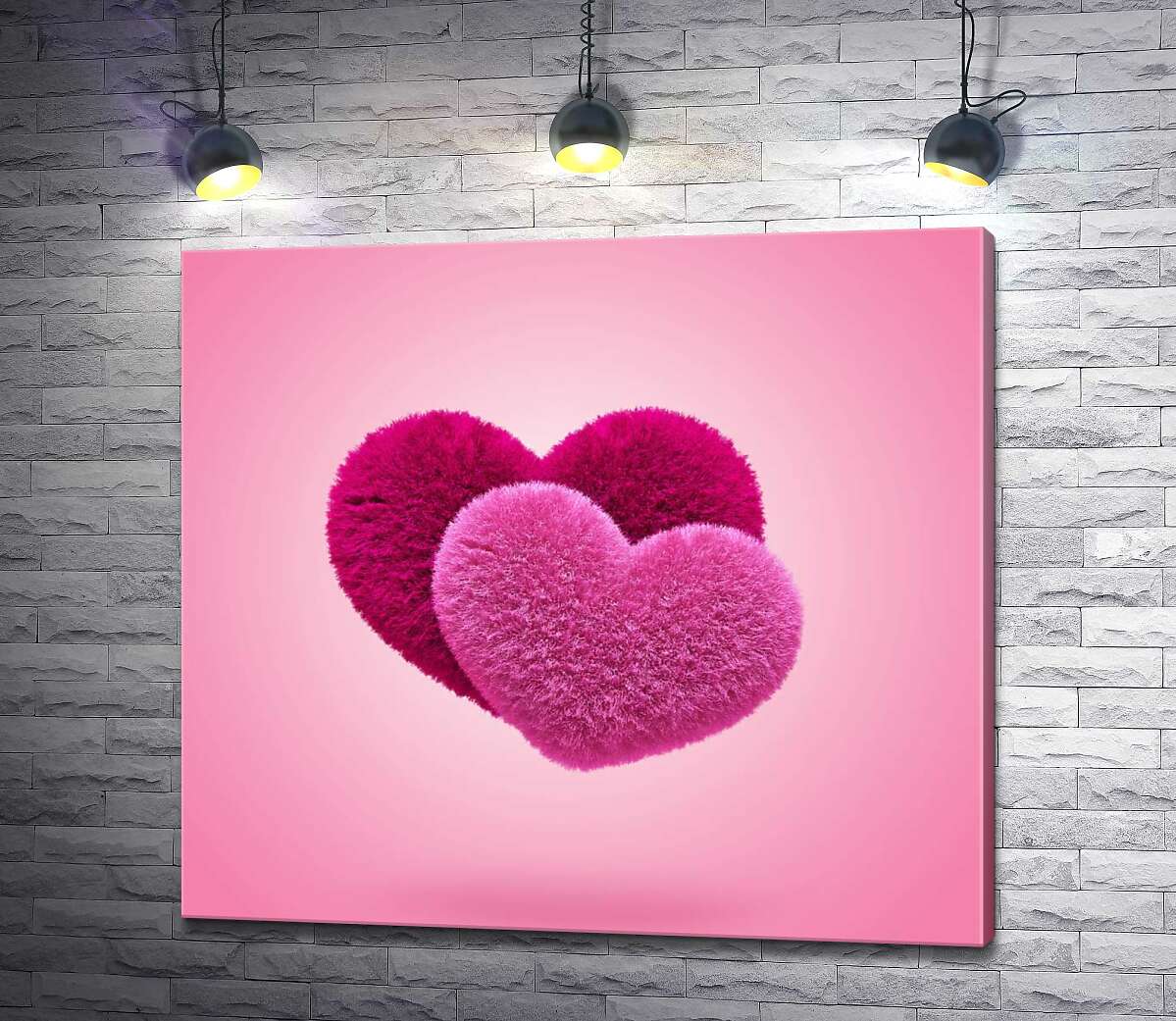 

Картина ArtPoster Пушистая любовь розовых сердечек 130x118 см Модуль №1