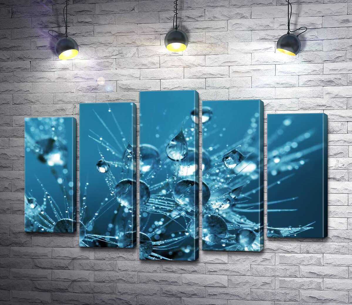 

Модульная картина ArtPoster Ажурные кончики одуванчика утопают в каплях воды 100x68 см Модуль №26