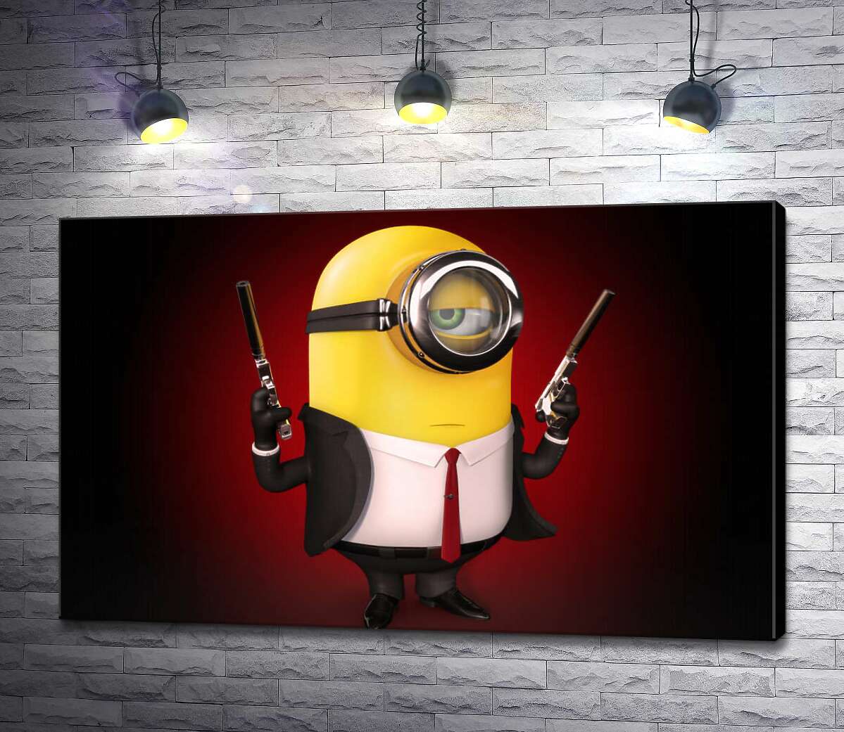 

Картина ArtPoster Самоуверенный миньон Хитман (Hitman minion) в костюме с пистолетами 130x81 см Модуль №1