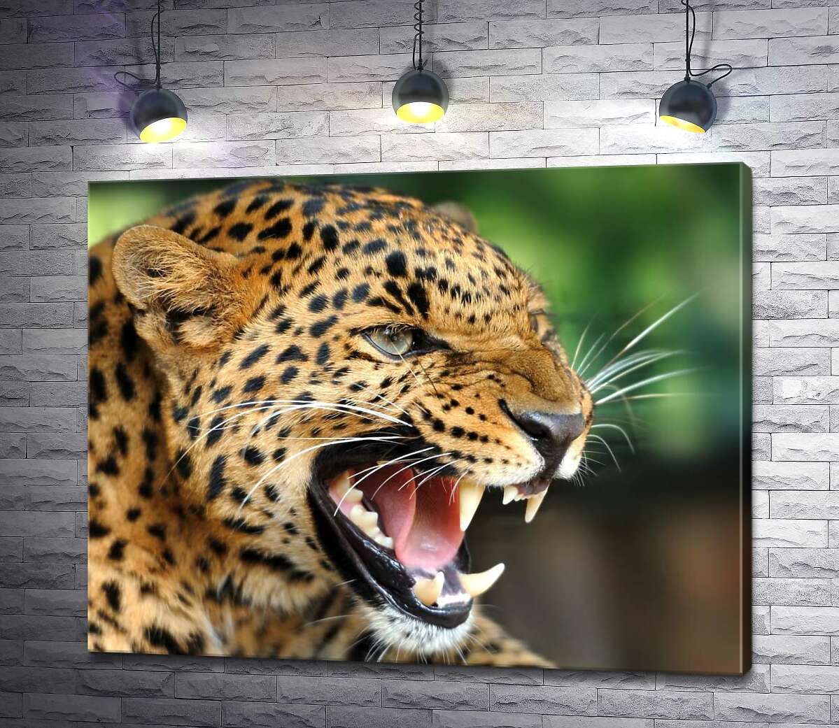 

Картина ArtPoster Разъяренный ягуар скалит зубы 130x103 см Модуль №1