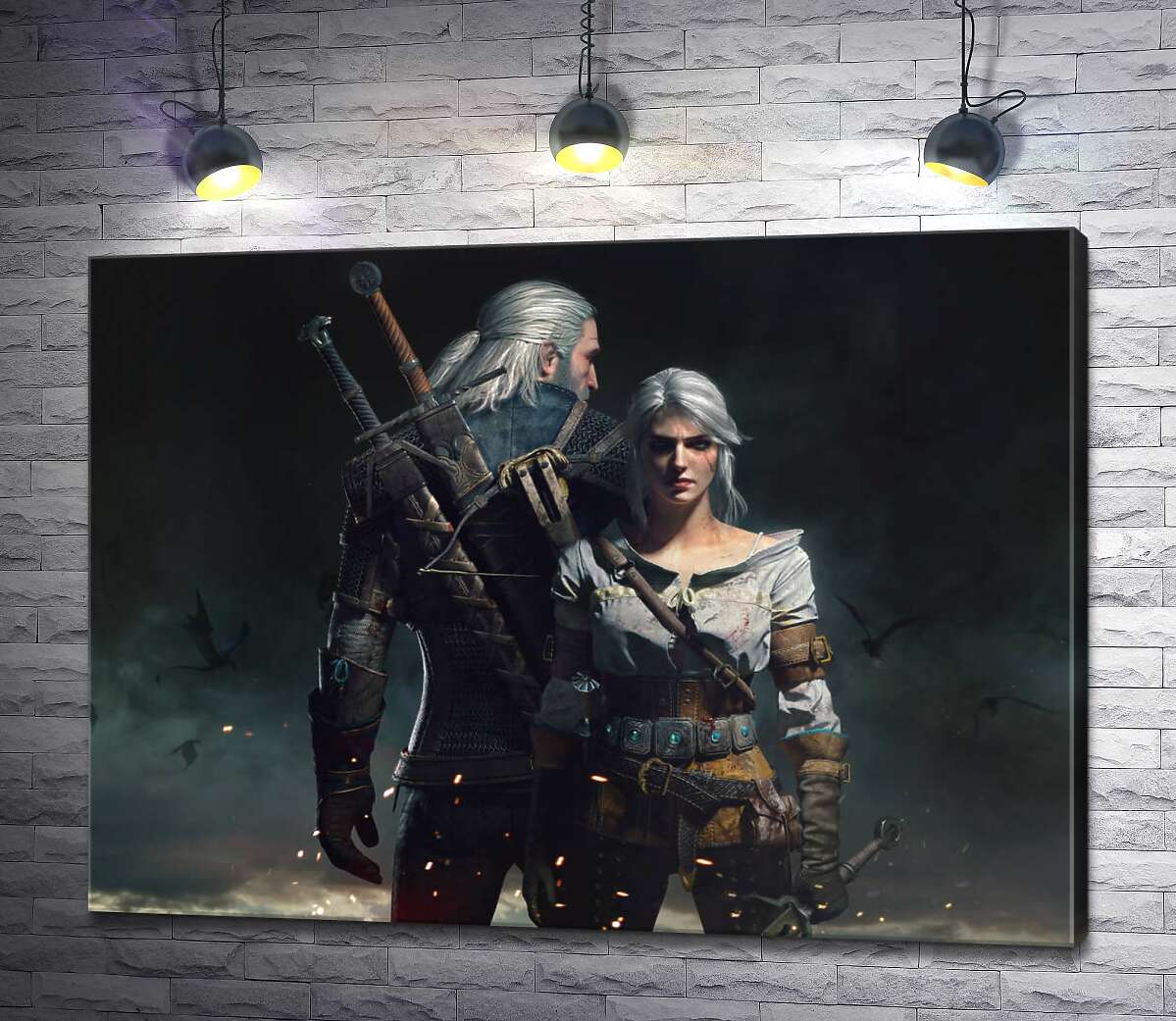 

Картина ArtPoster Смелые герои игры "Ведьмак" : Геральт и Цири 130x96 см Модуль №1