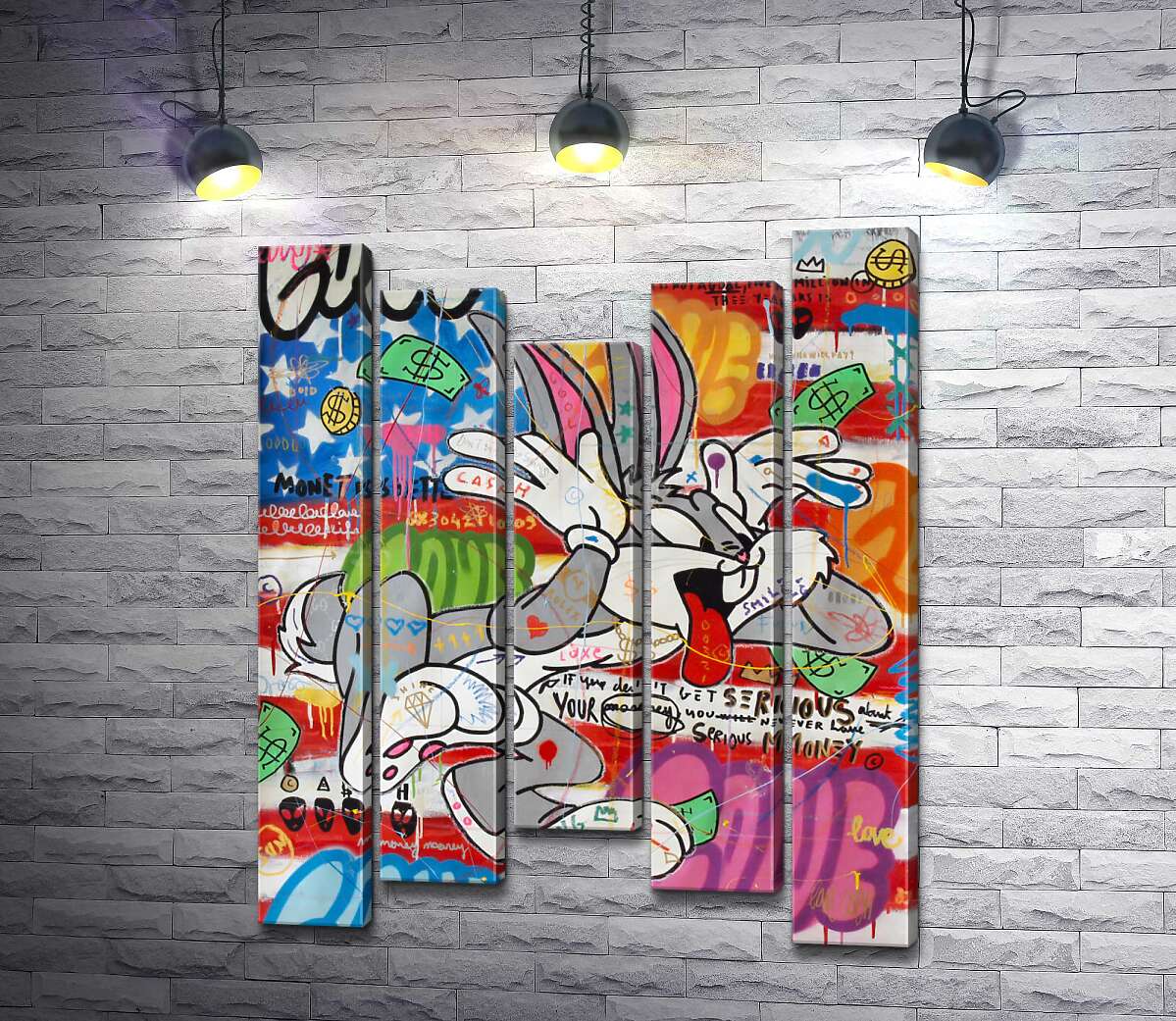 

Модульная картина ArtPoster Багз Банни (Bugs Bunny) насмешливо показывает язык 130x166 см Модуль №28