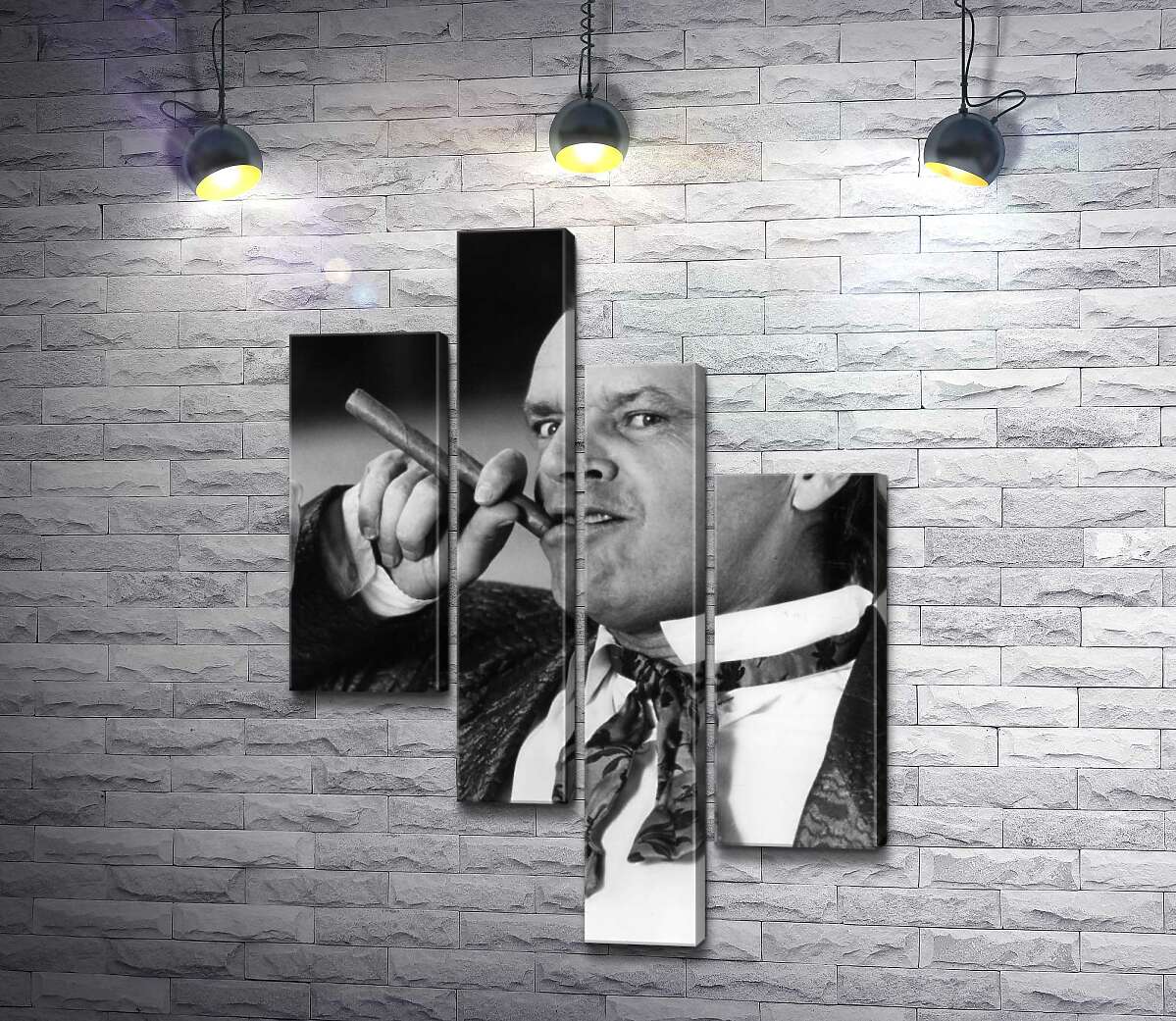 

Модульная картина ArtPoster Актер Джек Николсон (Jack Nicholson) позирует с сигарой на черно-белом снимке 130x183 см Модуль №20