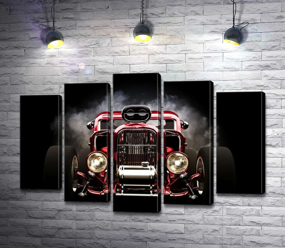 

Модульная картина ArtPoster Багровый бампер автомобиля Хот-род (Hot rod) 130x88 см Модуль №26