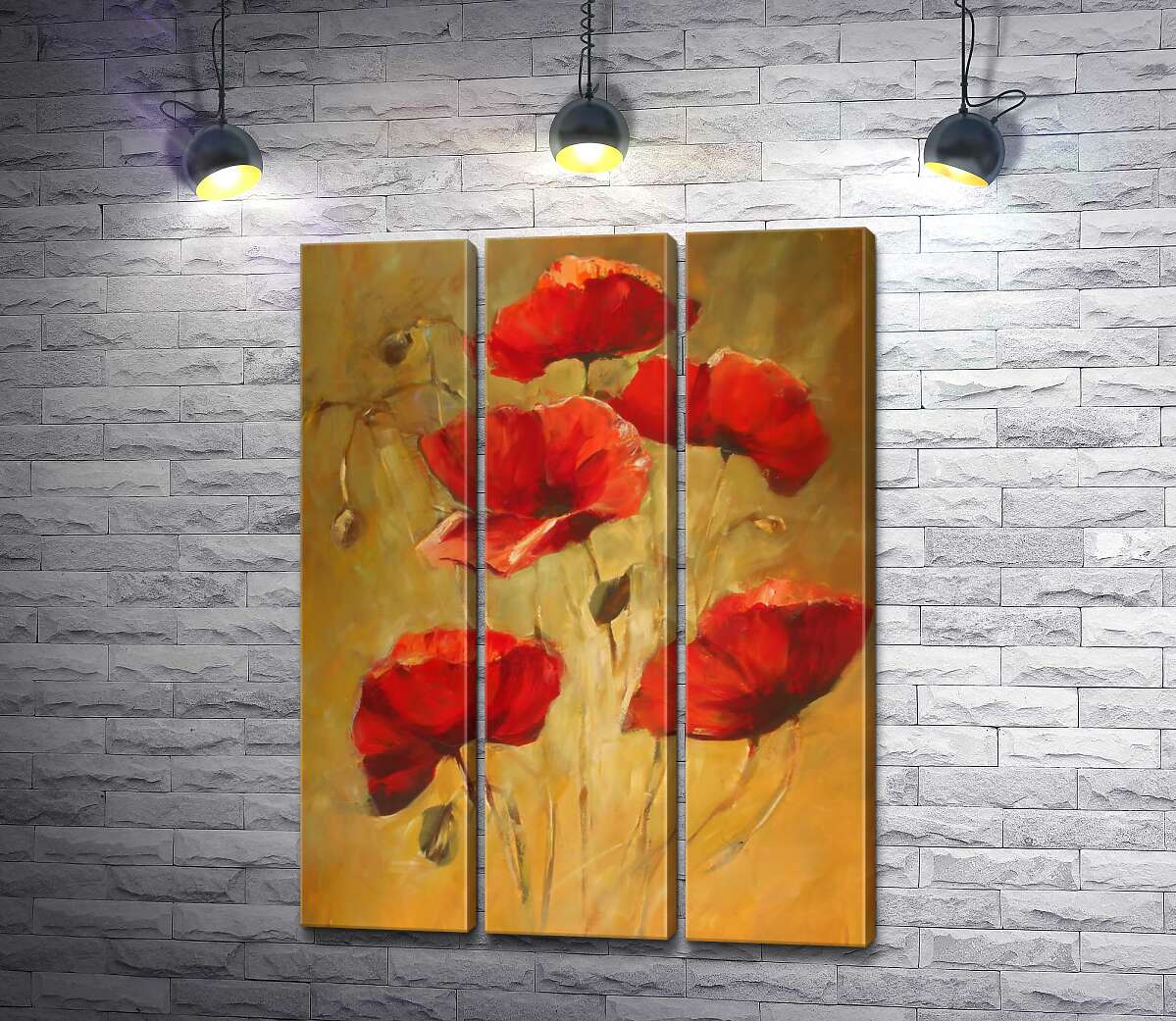 

Модульная картина ArtPoster Багровые лепестки цветов мака в изящном букете 102x137 см Модуль №11