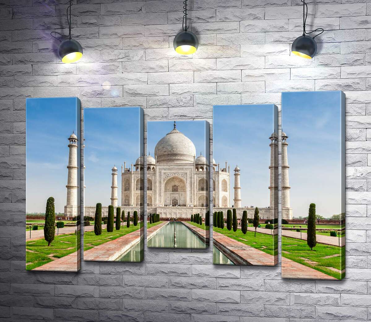 

Модульная картина ArtPoster Белая жемчужина индийской культуры мавзолей Тадж Махал (Taj Mahal) 100x69 см Модуль №28