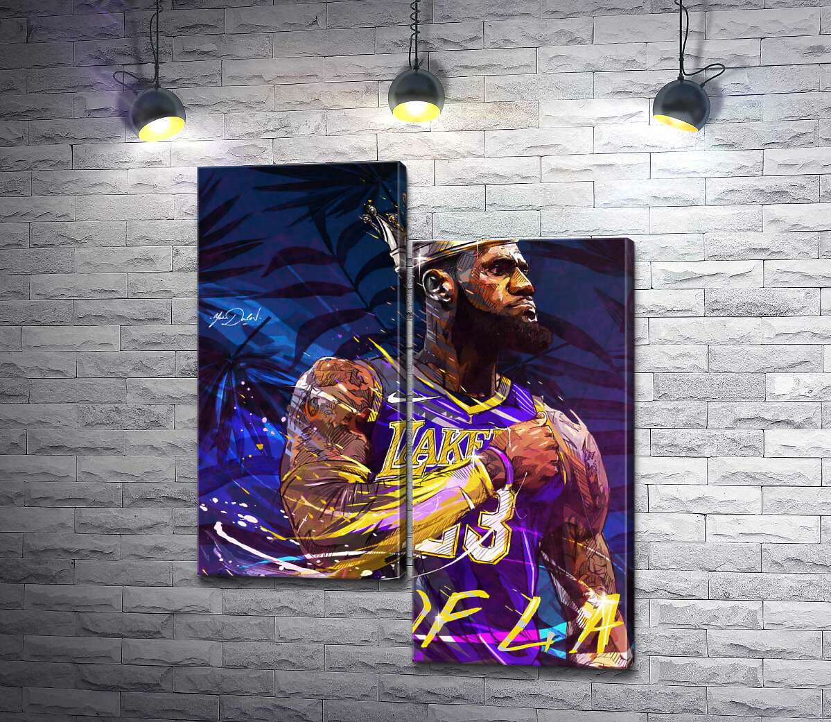 

Модульная картина ArtPoster Баскетболист Леброн Джеймс (LeBron James) - король Лос-Анджелеса 130x163 см Модуль №5