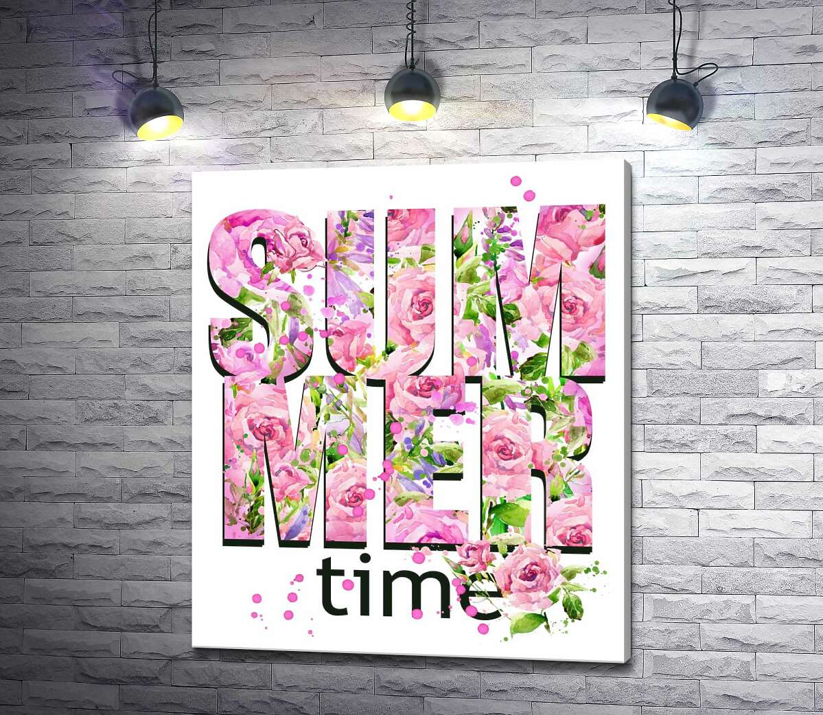 

Картина ArtPoster Розовый узор надписи "summertime" 100x118 см Модуль №1