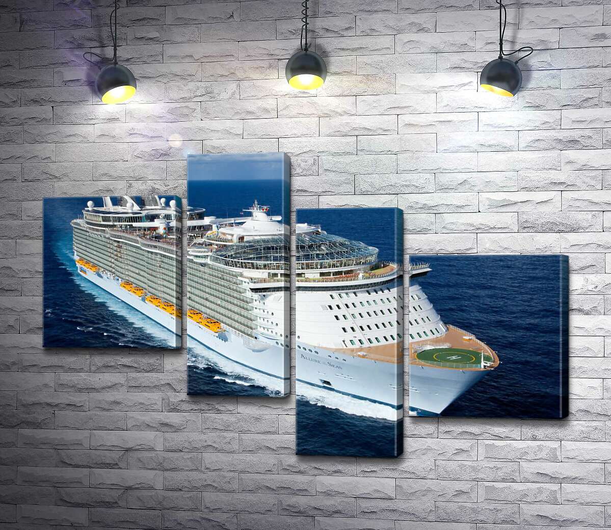 

Модульная картина ArtPoster Allure of Seas - круизное судно на полной скорости разрезает синюю водную гладь 100x69 см Модуль №20