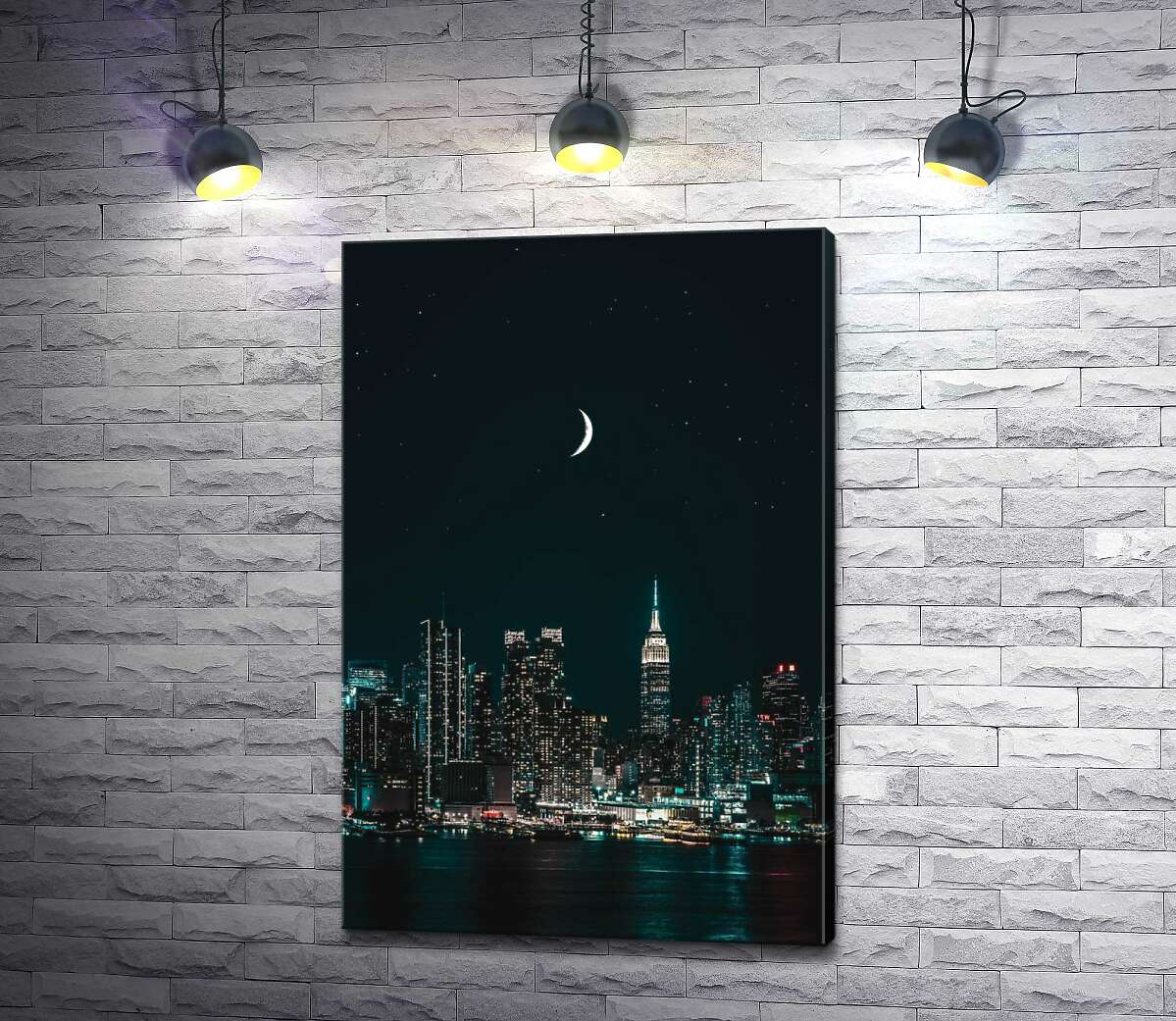 

Картина ArtPoster Серп Луны взошел над ночным мегаполисом 100x151 см Модуль №1