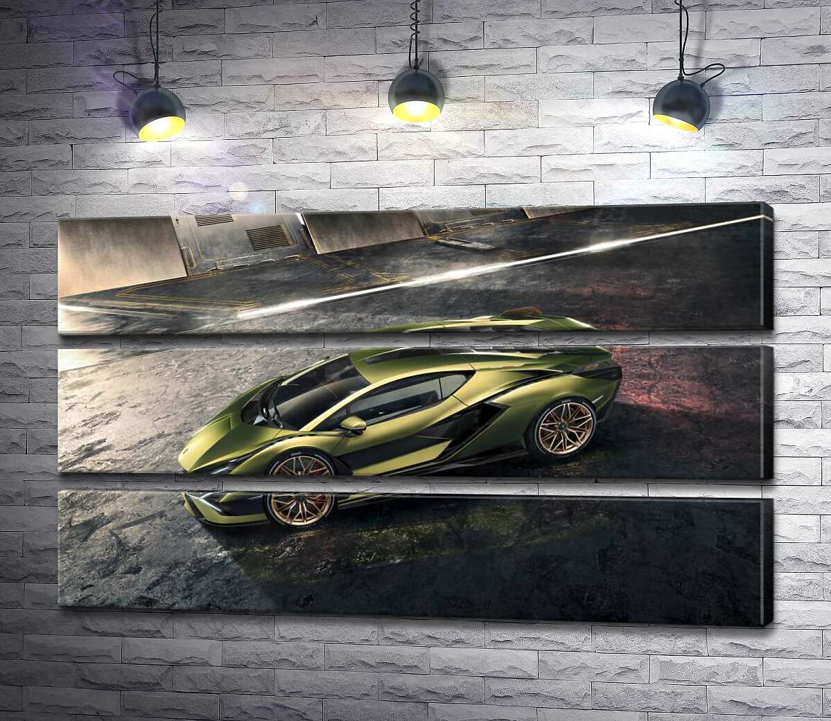 

Модульная картина ArtPoster Автомобиль супергибрид Ламборгини (Lamborghini Sian) 130x75 см Модуль №13