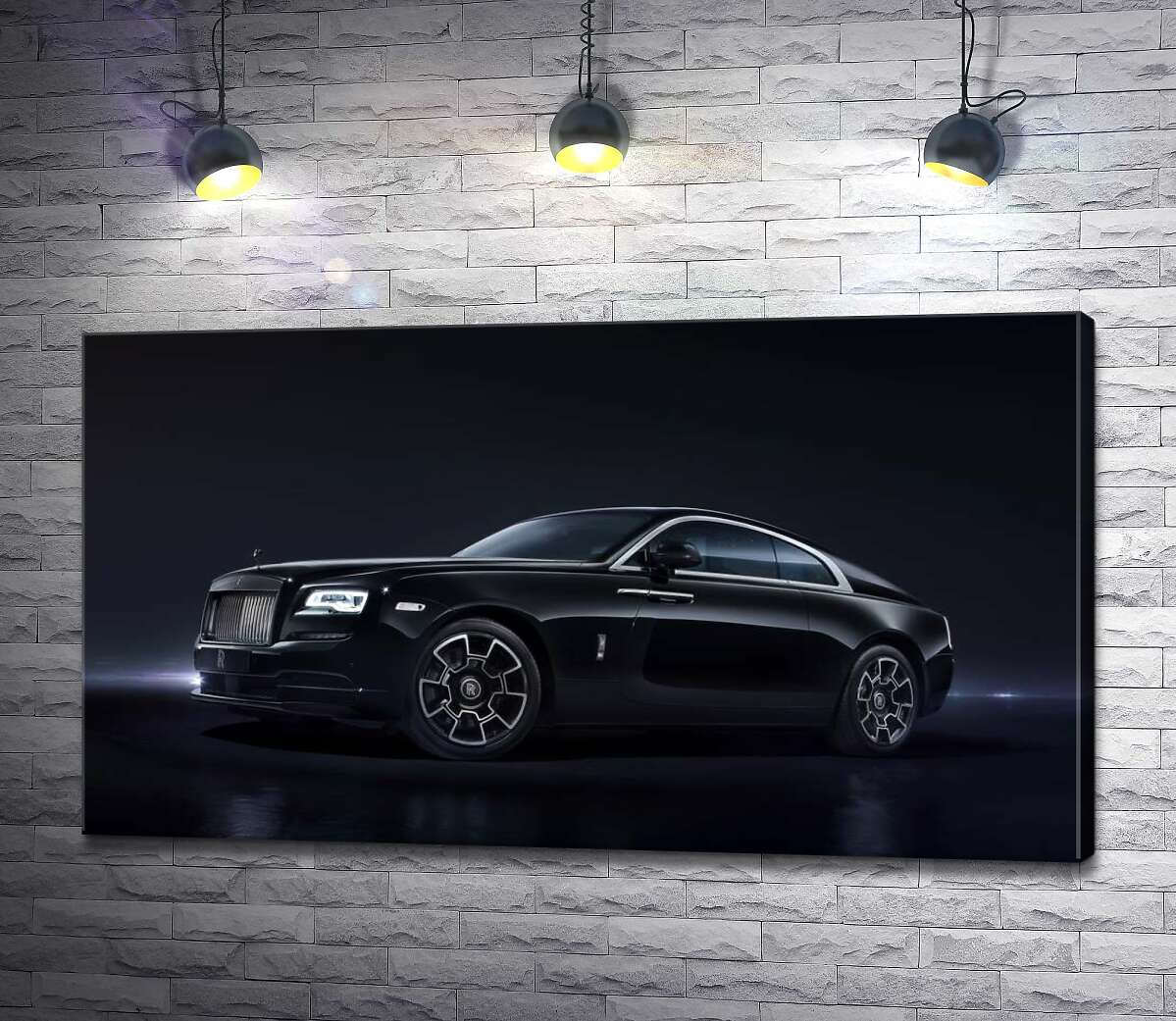 

Картина ArtPoster Черный автомобиль класса люкс Роллс-Ройс (Rolls-Royce Wraith Black Badge) 130x73 см Модуль №1