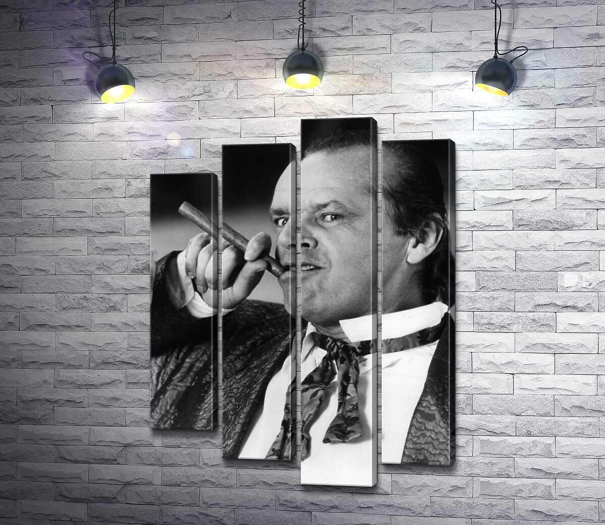 

Модульная картина ArtPoster Актер Джек Николсон (Jack Nicholson) позирует с сигарой на черно-белом снимке 80x113 см Модуль №21