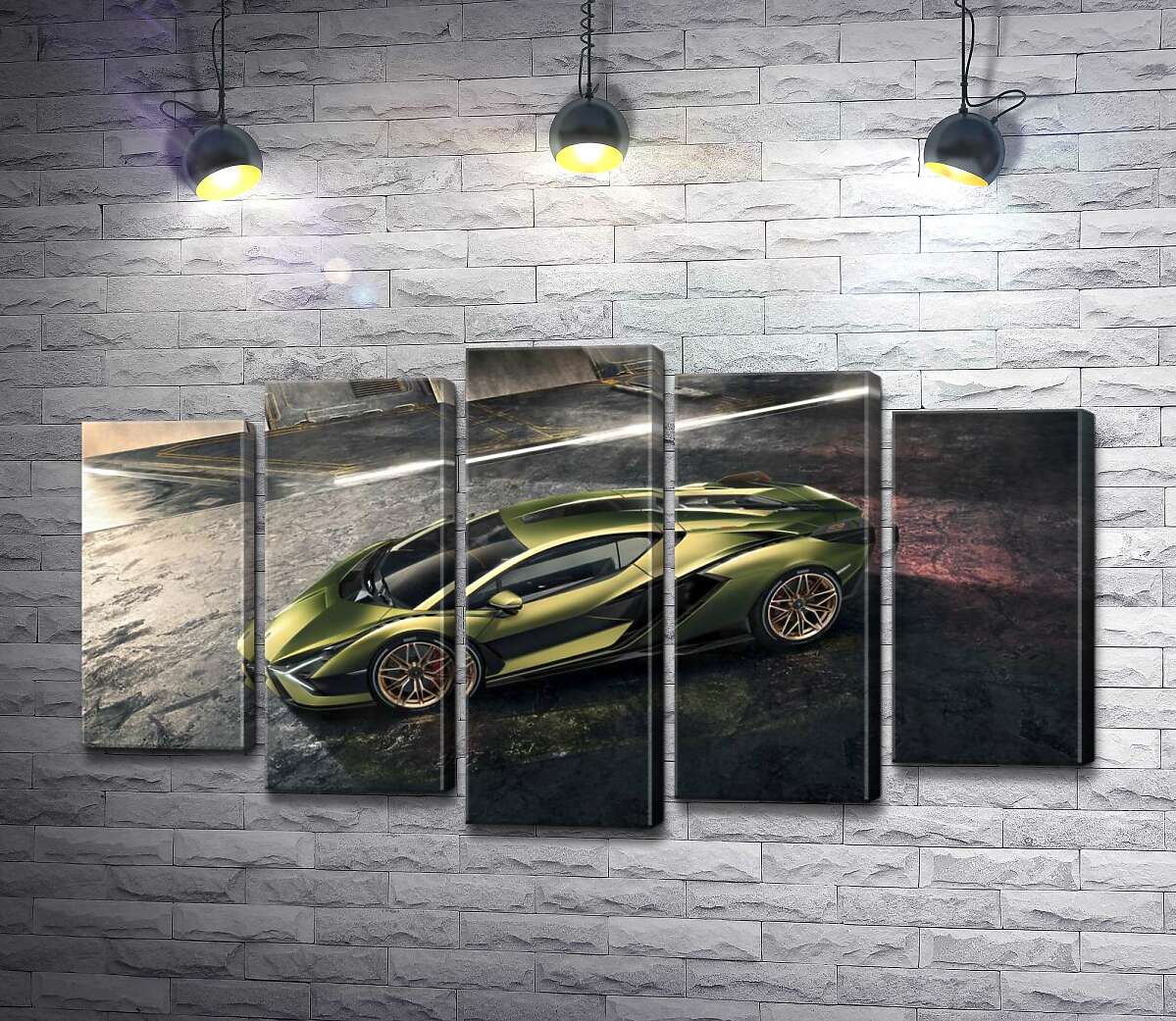 

Модульная картина ArtPoster Автомобиль супергибрид Ламборгини (Lamborghini Sian) 130x74 см Модуль №26