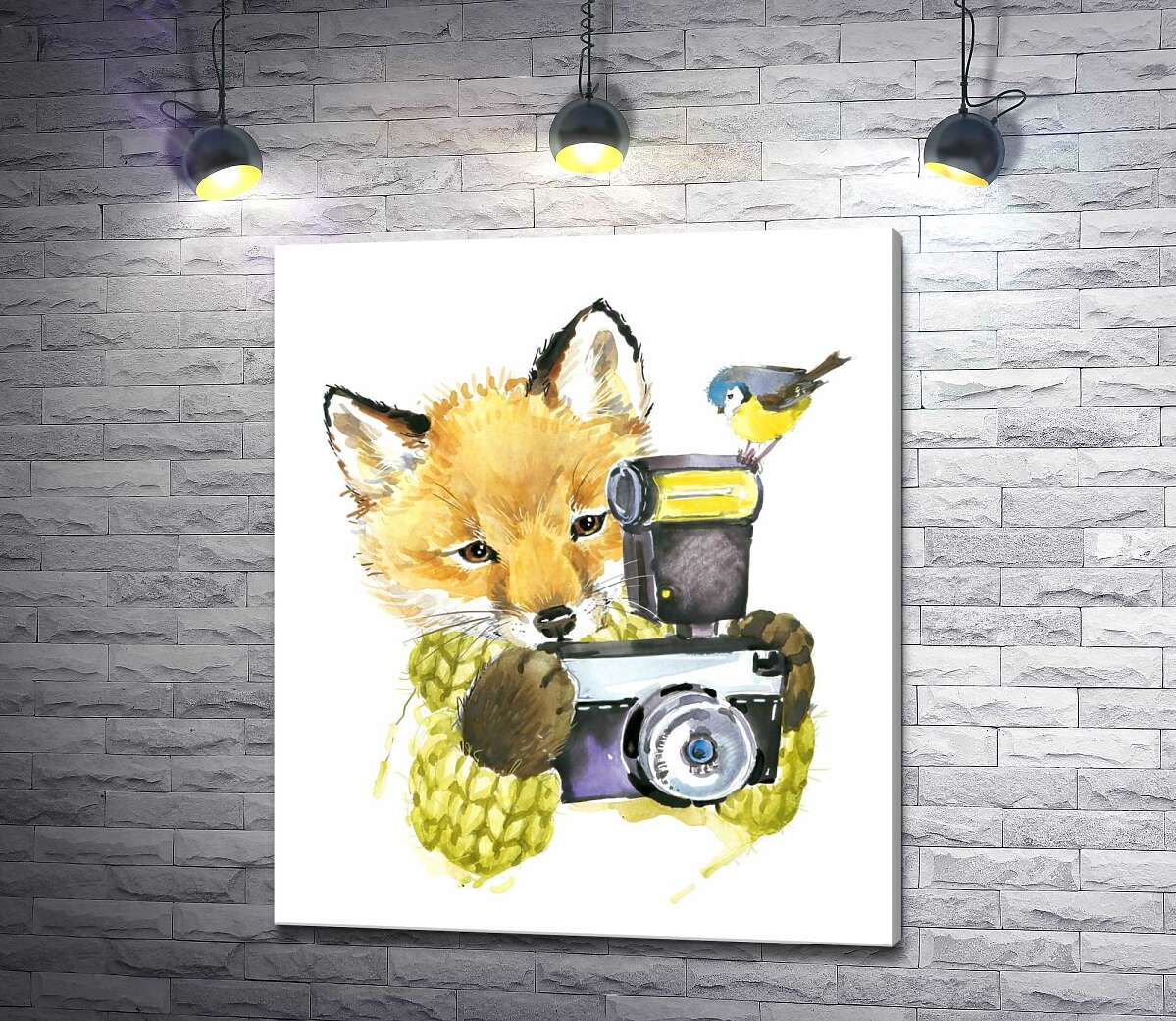 

Картина ArtPoster Синица села на фотоаппарат рыжей лисы 130x154 см Модуль №1