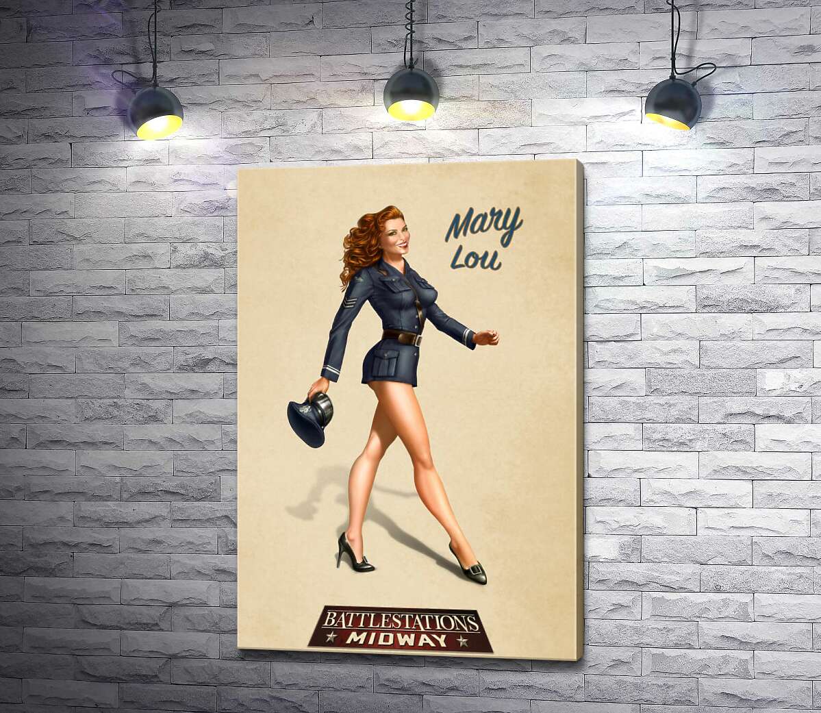 

Картина ArtPoster Рыжеволосая Мэри Лу в форме летчицы 100x150 см Модуль №1