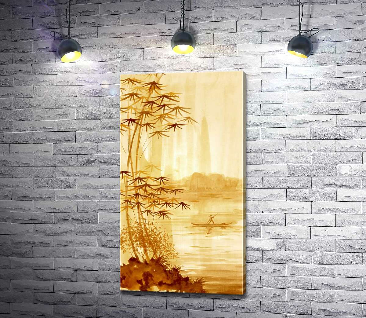 

Картина ArtPoster Стройный бамбук растет на берегу реки 50x92 см Модуль №1