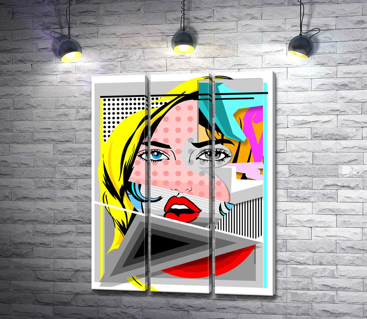 

Модульная картина ArtPoster Арт девушка среди геометрический фигур 102x133 см Модуль №11