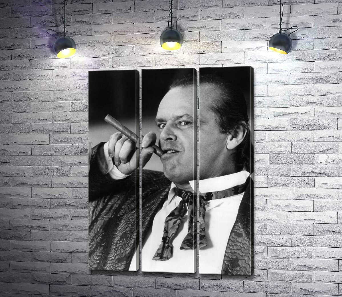 

Модульная картина ArtPoster Актер Джек Николсон (Jack Nicholson) позирует с сигарой на черно-белом снимке 102x139 см Модуль №11