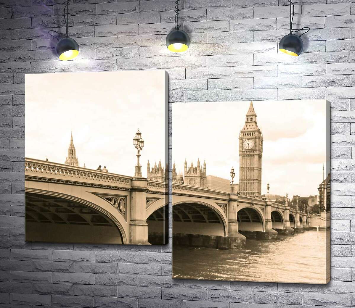 

Модульная картина ArtPoster Башня Биг-Бен (Big Ben) виднеется из-за Вестминтерского моста (Westminster Bridge) 130x99 см Модуль №5
