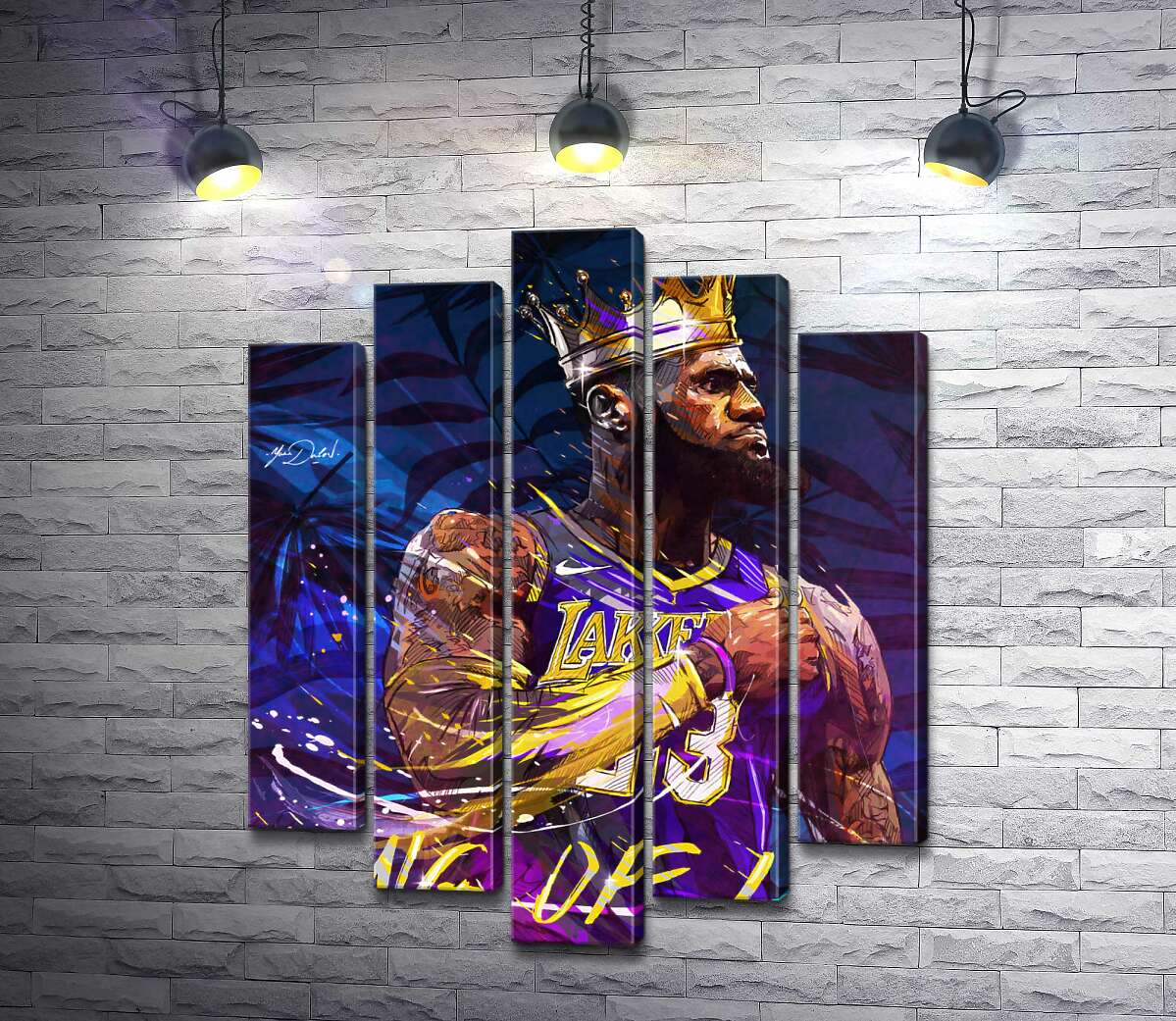 

Модульная картина ArtPoster Баскетболист Леброн Джеймс (LeBron James) - король Лос-Анджелеса 130x163 см Модуль №26