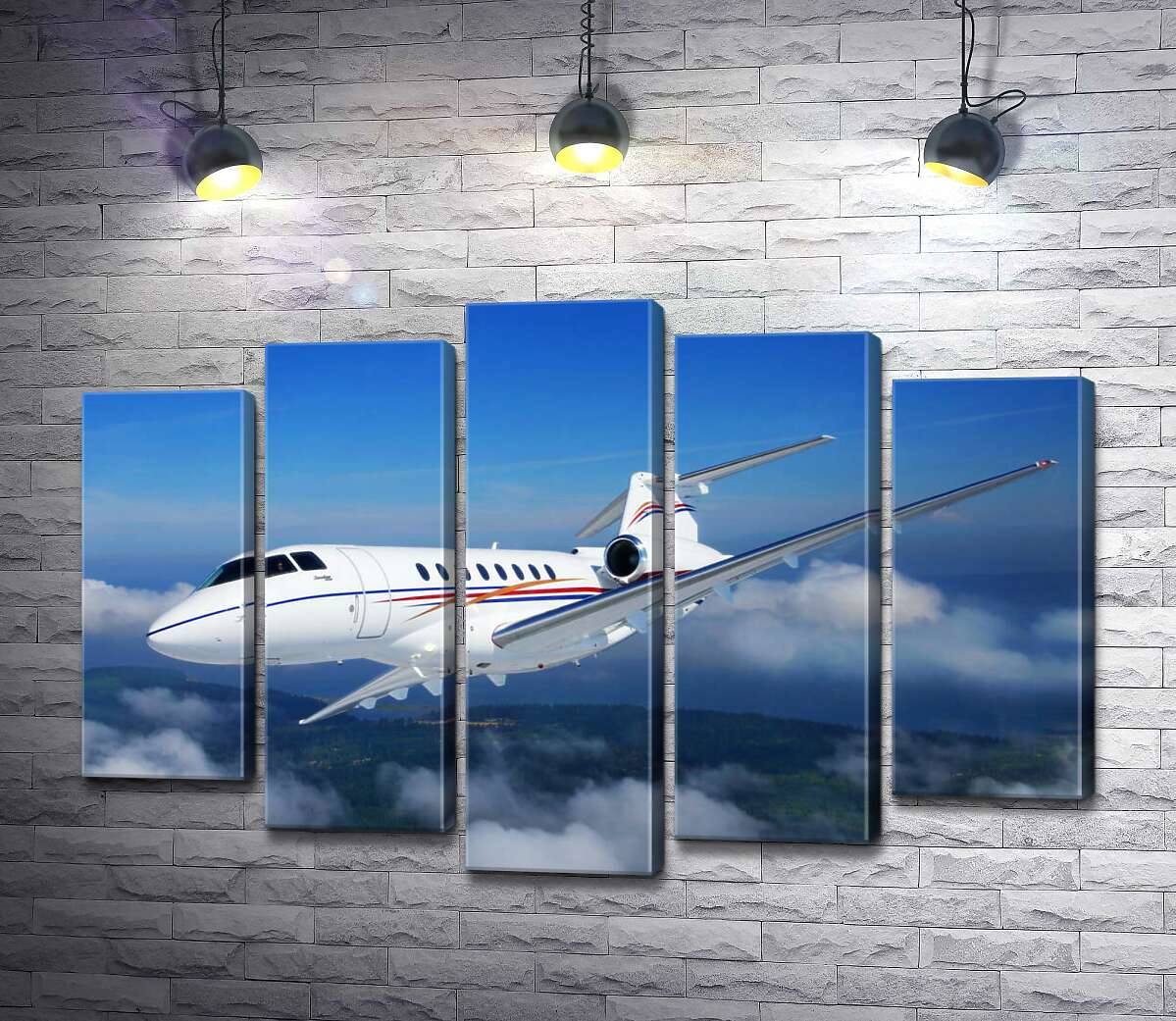 

Модульная картина ArtPoster Американский корпоративный самолет Hawker 400 поднялся в небо 100x69 см Модуль №26