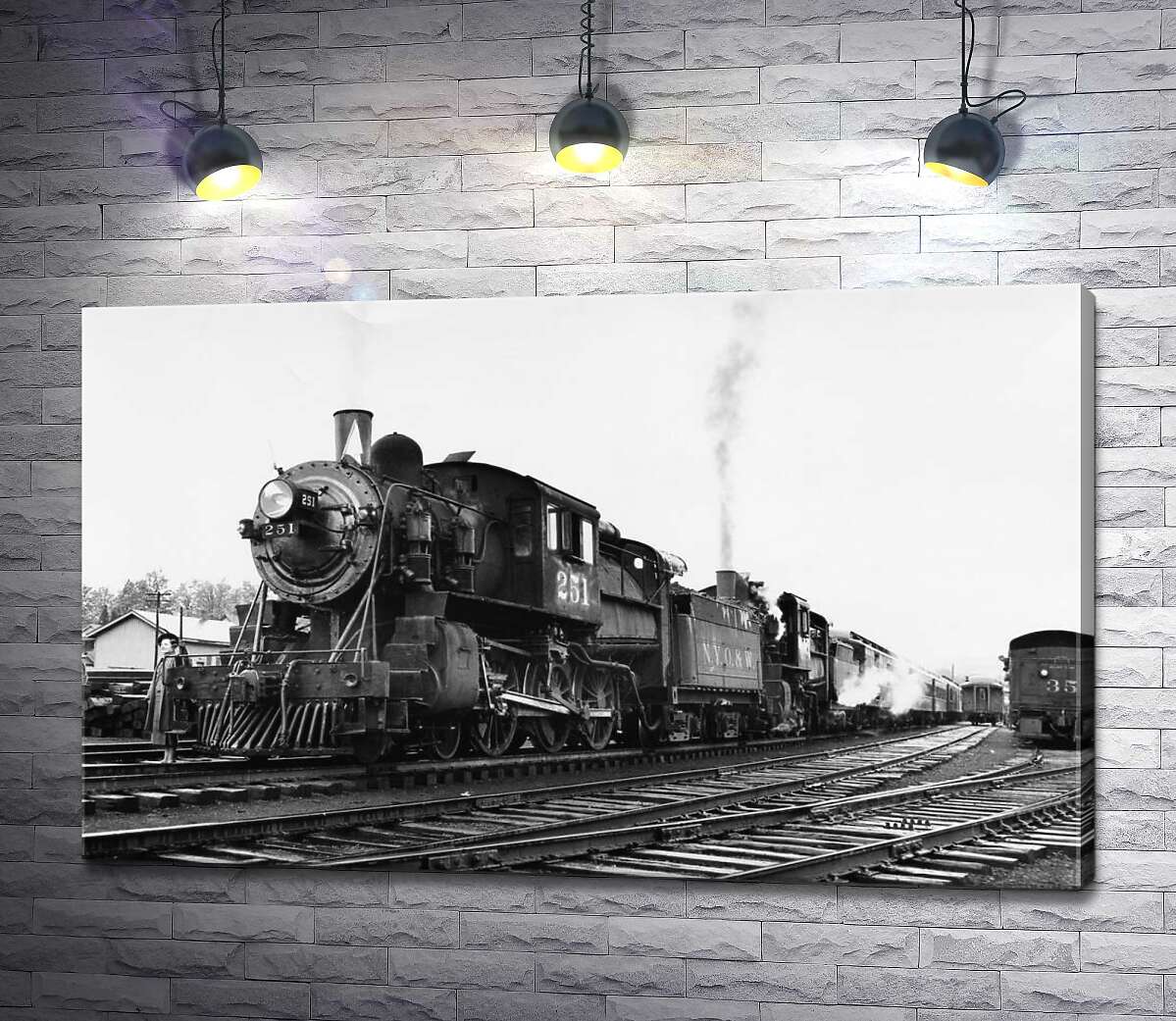 

Картина ArtPoster Черно-белая атмосфера на фото паровоза 130x80 см Модуль №1