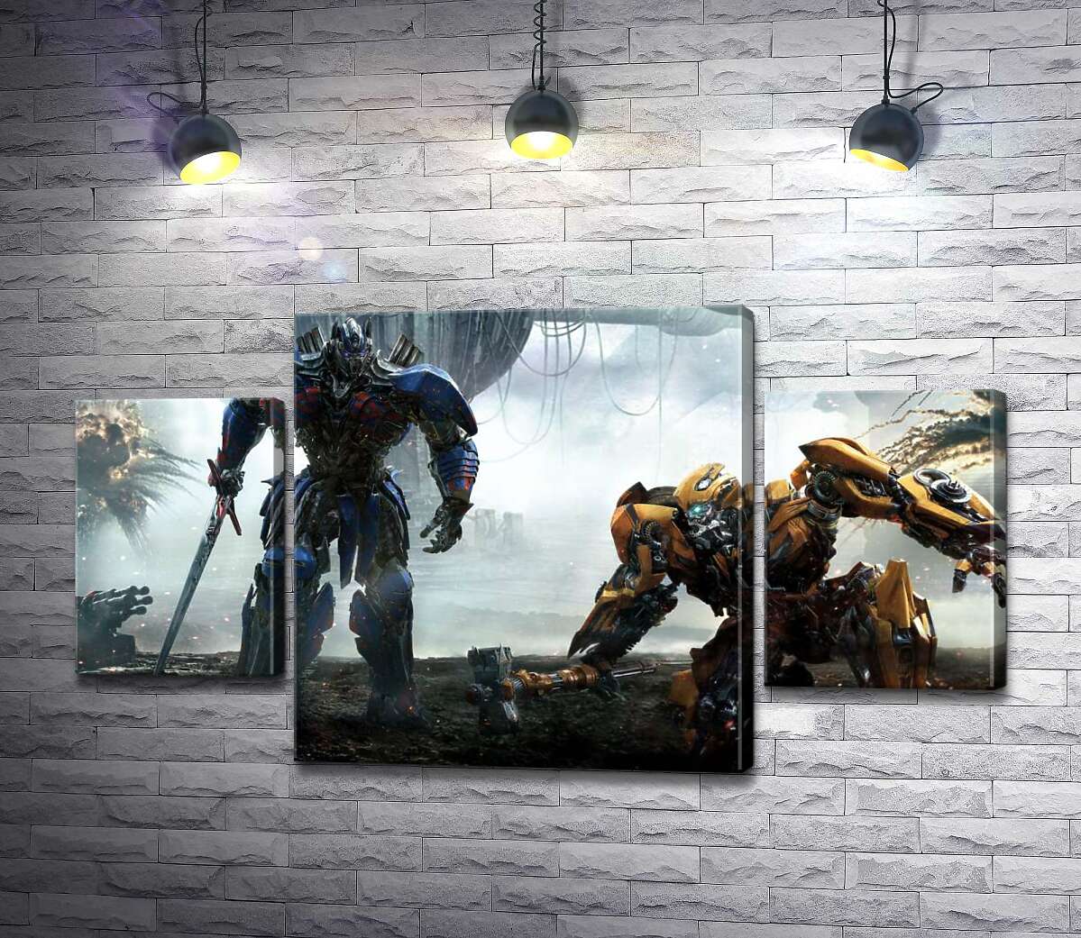 

Модульная картина ArtPoster Автоботы Оптимус Прайм (Optimus Prime) и Бамблби – герои фильма "Трансформеры" 80x45 см Модуль №7