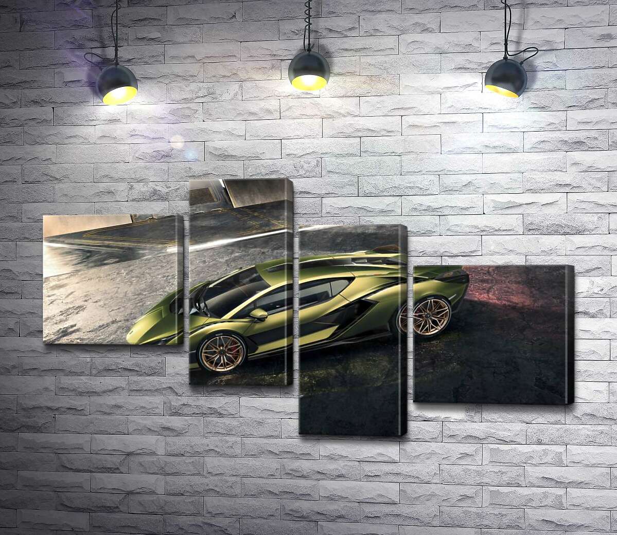 

Модульная картина ArtPoster Автомобиль супергибрид Ламборгини (Lamborghini Sian) 130x74 см Модуль №20