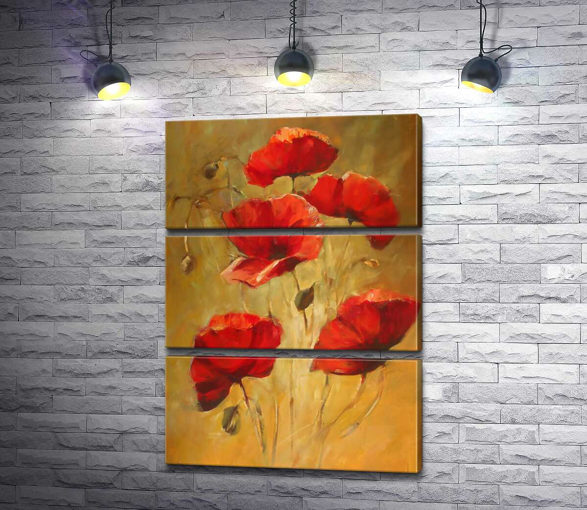 

Модульная картина ArtPoster Багровые лепестки цветов мака в изящном букете 100x138 см Модуль №13