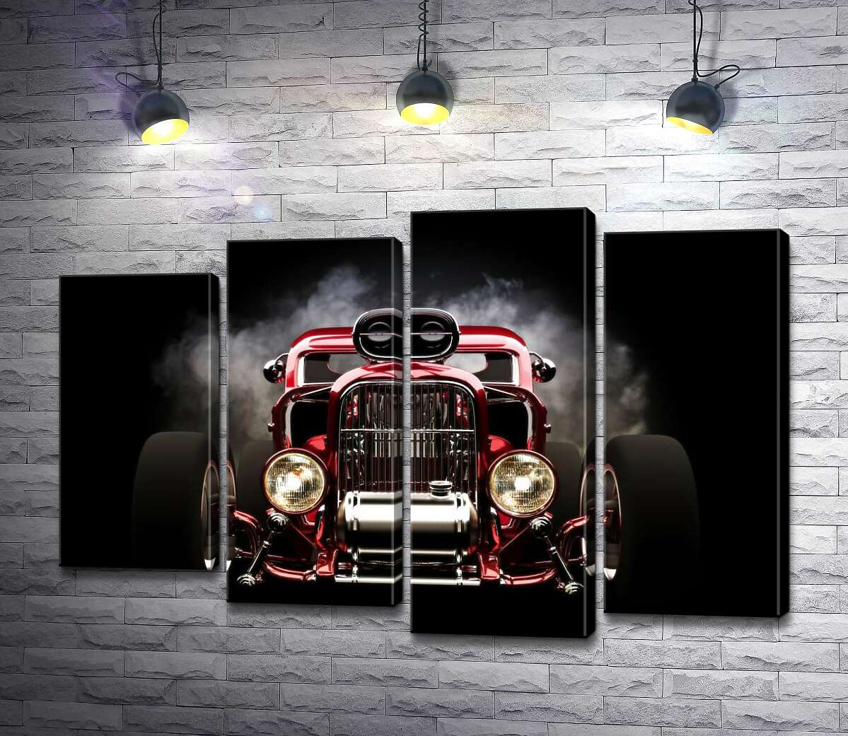 

Модульная картина ArtPoster Багровый бампер автомобиля Хот-род (Hot rod) 80x54 см Модуль №21