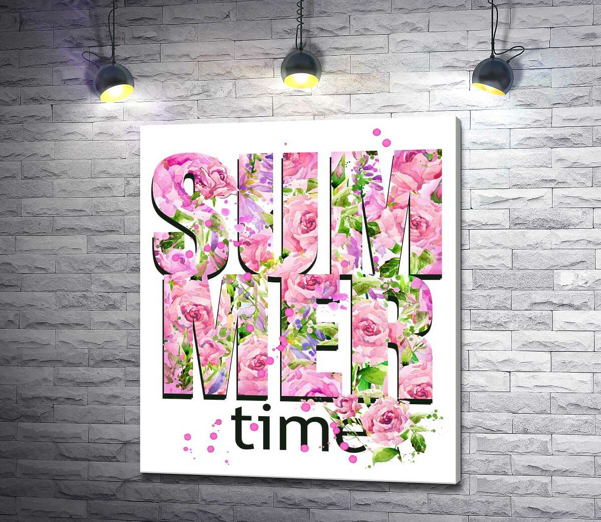 

Картина ArtPoster Розовый узор надписи "summertime" 130x154 см Модуль №1